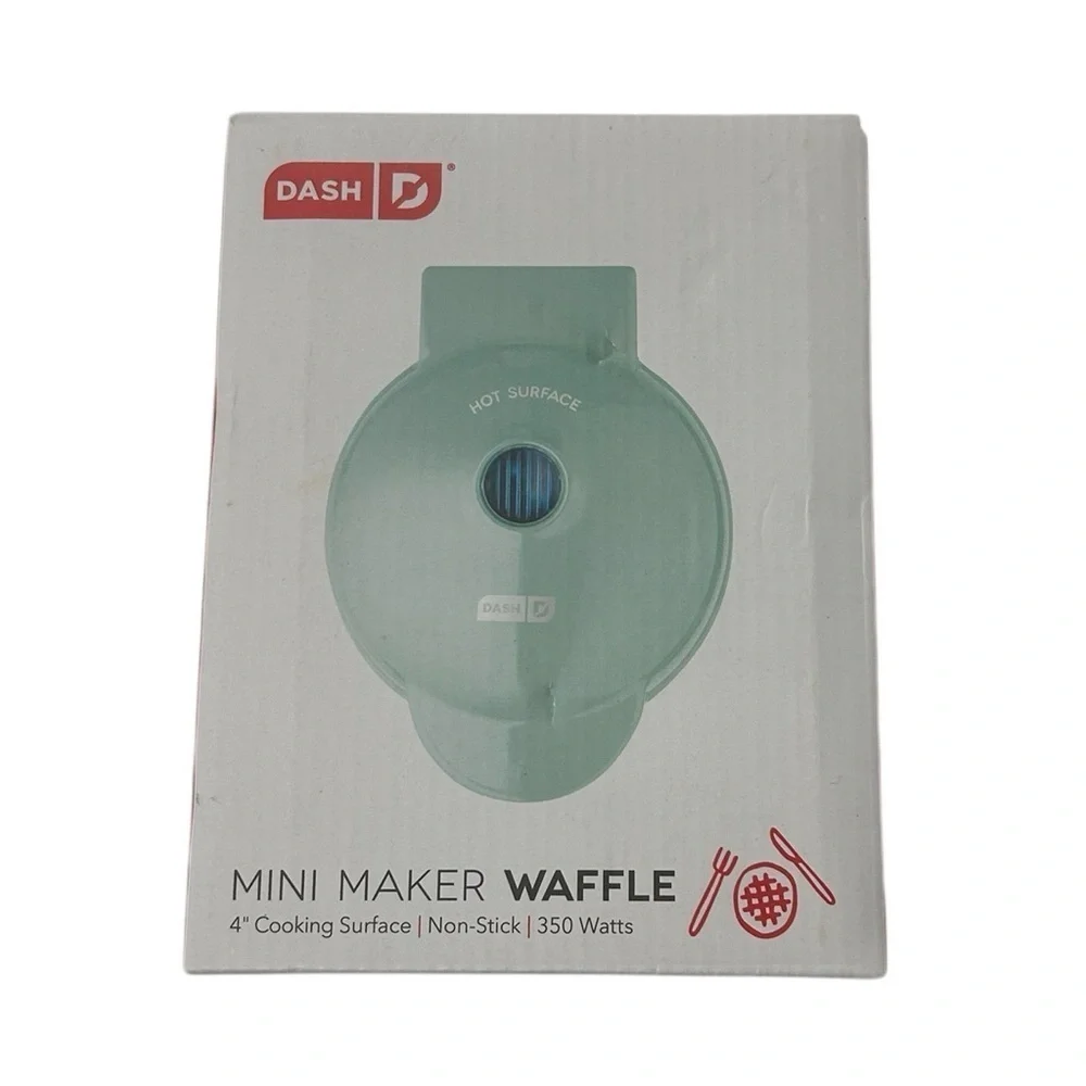 Dash Mini Maker: Aqua Mini Waffle Maker Machine - Pre-owned In‎ Box